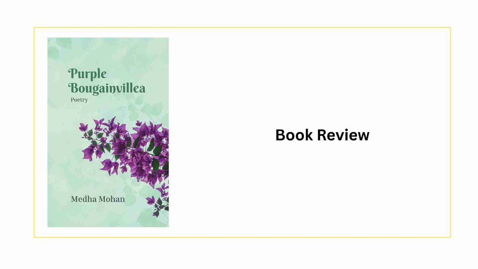 Purple Bougainvillea Author Medha Mohan